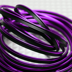 Purple 32.8 ft Interior Edge Gap Line Moulding Trim Molding Strip & Magenta Fuchsia Pink Rim Protector Set Auto Car Décor