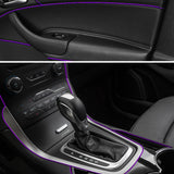 Purple 32.8 ft Interior Edge Gap Line Moulding Trim Molding Strip & Magenta Fuchsia Pink Rim Protector Set Auto Car Décor