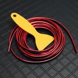 Red 32.8 ft Interior Edge Gap Line Moulding Trim Molding Strip & Rim Protector Set Auto Car Décor