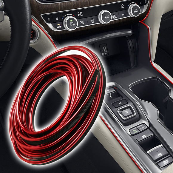 Red Interior Edge Gap Line Moulding Trim Molding Strip Auto Car Décor - 32.8 ft