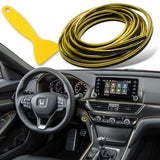 Yellow/Gold Interior Edge Gap Line Moulding Trim Molding Strip Auto Car Décor - 16.4 ft