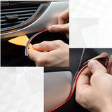 Red 32.8 ft Interior Edge Gap Line Moulding Trim Molding Strip & Rim Protector Set Auto Car Décor