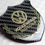 Volkswagen Gold 3D Carbon Fiber Emblem Sticker x2