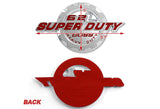 2PCS RED 6.2L V8 Superduty Boss Heavyduty Emblem SUPER DUTY Badge F fits F250 F350