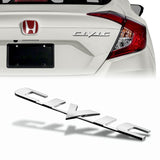 3 PCS Set Red JDM H Front & Rear Emblems with Civic Rear Chrome Emblem For 06-11 CIVIC SEDAN DX EX LX SI