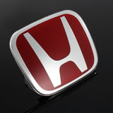 3 PCS Set Red JDM H Front & Rear Emblems with Civic Rear Chrome Emblem For 06-11 CIVIC SEDAN DX EX LX SI