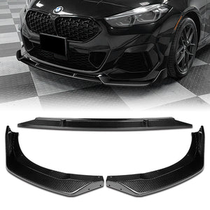 For 2020-2022 BMW 2-Series F44 Gran Coupe 3-Pcs Carbon Fiber Front Bumper Spoiler Lip