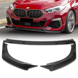 For 2020-2022 BMW 2-Series F44 Gran Coupe 3-PCS  Matt Black Front Bumper Spoiler Lip