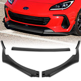 For 2022-2024 Subaru BRZ ST-Style 3-PCS Matt Black Front Bumper Spoiler Splitter Lip