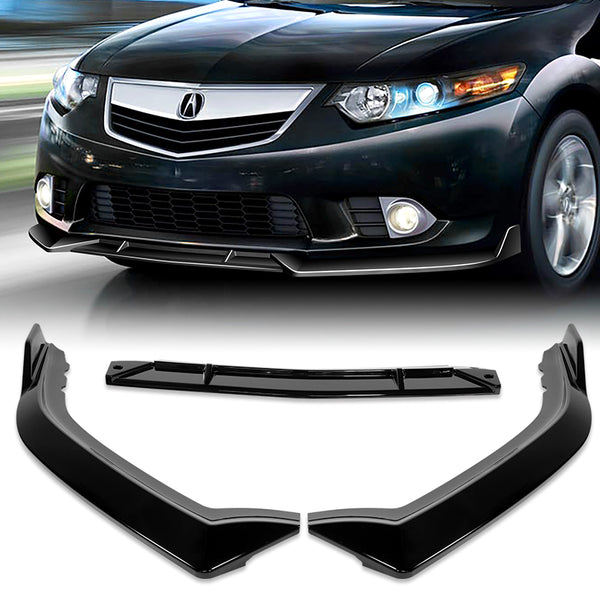 For 2011-2014 Acura TSX STP-Style 3-PCS Painted BLACK Front