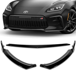 For 2022-2024 Toyota GR86 ST-Style 3-PCS Painted BLK Front Bumper Spoiler Splitter Lip