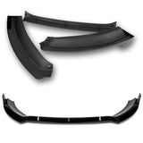 For 2014-2019 Ford Fiesta STP-Style 3-PCS  Painted Black Front Bumper Body Spoiler Lip