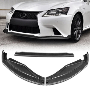 For 2013-2015 Lexus GS350 GS450h F-Sport CARBON LOOK 3-Piece Front Bumper Body Spoiler Splitter Lip Kit