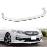 For 2016-17 Honda Accord Sedan Painted White STP-Style 3-Piece Front Bumper Body Spoiler Splitter Lip Kit