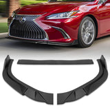 For 2019-2023 Lexus ES300H ES350 3-PCS Matt Black Front Bumper Splitter Spoiler Lip