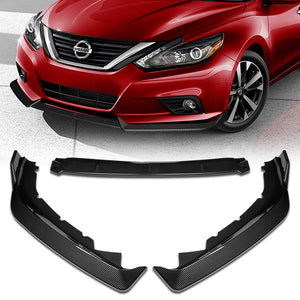 For 2016-2018 Nissan Altima Sedan  3-PCS Carbon Look Front Bumper Splitter Spoiler Lip