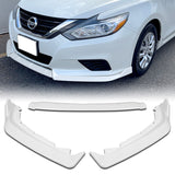 For 2016-2018 Nissan Altima 4 DOOR 3-PCS Painted White Front Bumper Splitter Spoiler Lip