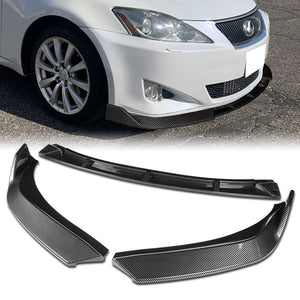 For 2006-2008 Lexus IS250 IS350 Base STP-Style Carbon Look 3-Piece Front Bumper Body Spoiler Splitter Lip Kit + FREE GIFT