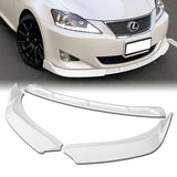 For 2006-2008 Lexus IS250 IS350 Base STP-Style Painted White 3-Piece Front Bumper Body Spoiler Splitter Lip Kit