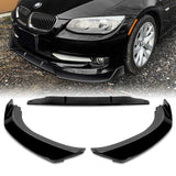 For 2011-2013 BMW 3-Series E92 E93 Coupe Painted Black 3-PCS Front Bumper Spoiler Lip