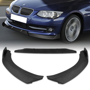 For 2011-2013 BMW 3-Series E92 E93 Matt Black 3-PCS Front Bumper Splitter Spoiler Lip