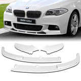 For 2011-2016 BMW F10 528i 530i M-Sport Painted White 4-PCS  Front Bumper Spoiler Lip