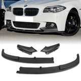 For 2011-2016 BMW F10 528i 530i M-Sport Matt Black- 4PCS Front Bumper Spoiler Lip