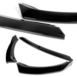 2014-2016 Kia Forte EX LX SX Painted Black 3-Piece Front Bumper Body Spoiler Splitter Lip Kit