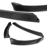 2014-2016 Kia Forte EX LX SX Matte Black 3-Piece Front Bumper Body Spoiler Splitter Lip Kit with Moulding Trim Molding Strip