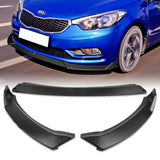 2014-2016 Kia Forte EX LX SX Matte Black 3-Piece Front Bumper Body Spoiler Splitter Lip Kit