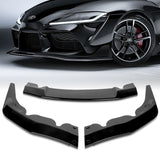 2019-2023 Toyota Supra A90 Painted Black 3-Piece Front Bumper Body Spoiler Splitter Lip Kit