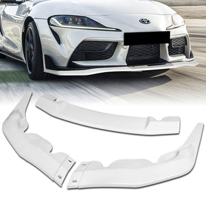 2019-2023 Toyota Supra A90 Painted White 3-Piece Front Bumper Body Spoiler Splitter Lip Kit