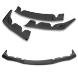 2019-2023 Toyota Supra A90 Unpainted Black 3-Piece Front Bumper Body Spoiler Splitter Lip Kit with Keychain Set