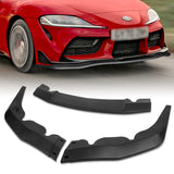 2019-2023 Toyota Supra A90 Matte Black 3-Piece Front Bumper Body Spoiler Splitter Lip Kit