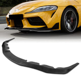 2019-2023 Toyota Supra A90 Unpainted Black 3-Piece Front Bumper Body Spoiler Splitter Lip Kit with Keychain Set