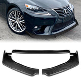 For 2014-2016 Lexus IS Base Carbon Style BLK Front Bumper Body Kit Spoiler Lip 3PCS