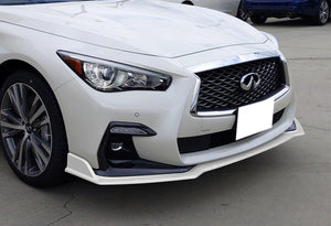 2018-2021 Infiniti Q50 Sport Painted White Front Bumper Body Kit Lip 3PCS