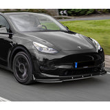 2020 - 2024 Tesla Model Y Painted Black 3-Piece Front Bumper Body Spoiler Splitter Lip Kit