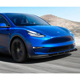 2020 - 2024 Tesla Model Y STP-Style Carbon Look 3-Piece Front Bumper Body Spoiler Splitter Lip Kit