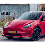 2020 - 2024 Tesla Model Y Unpainted Matte Black 3-Piece Front Bumper Body Spoiler Splitter Lip Kit