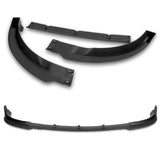 2020 - 2024 Tesla Model Y STP-Style Unpainted Black 3pcs Front Bumper Body Spoiler Splitter Lip Kit with 4 pcs Bolt Caps