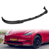 2020 - 2024 Tesla Model Y Unpainted Matte Black 3-Piece Front Bumper Body Spoiler Splitter Lip Kit