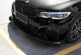 2019-2022 BMW G20 M-Sport M340i Painted Black 3-Piece Front Bumper Body Spoiler Splitter Lip Kit with Free Gift