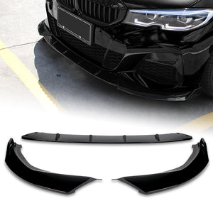 2019-2022 BMW G20 M-Sport M340i Painted Black 3-Piece Front Bumper Body Spoiler Splitter Lip Kit with Free Gift