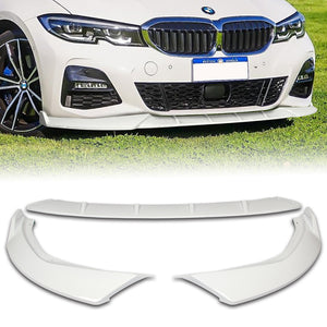 2019-2022 BMW G20 M-Sport M340i Painted White 3-Piece Front Bumper Body Spoiler Splitter Lip Kit with Free Gift