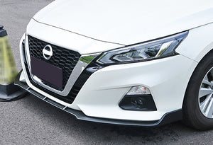 2019-2021 Nissan Altima Unpainted Matte Black 3-Piece Front Bumper Body Spoiler Splitter Lip Kit