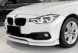 2016-2019 BMW 3-Series F30 F35 Painted White 3-Piece Front Bumper Body Spoiler Splitter Lip Kit