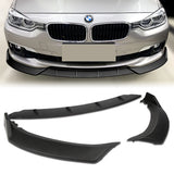 2016-2019 BMW 3-Series F30 F35 Unpainted Matte Black 3-Piece Front Bumper Body Spoiler Splitter Lip Kit