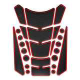 Motorcycle Fuel Tank 3D Gel Pad Protector Carbon Fiber Look Red Decal Sticker Universal