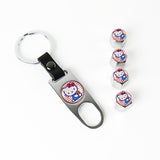 Pink Hello Kitty Car Wheel Tire Valves Dust Stem Air Caps Keychain Emblem KEY FOB Silver Set - US SELLER